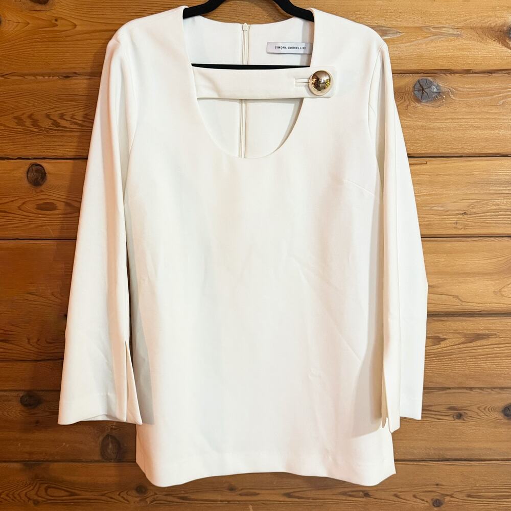 Simona Corsellini Long Sleeve Shirt Woman White Size 44 Medium